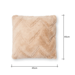 Chevron Faux Fur Cushion, Natural - thumbnail 8