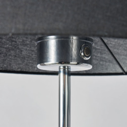 Mira Floor Lamp with Black Shade, Chrome - thumbnail 7