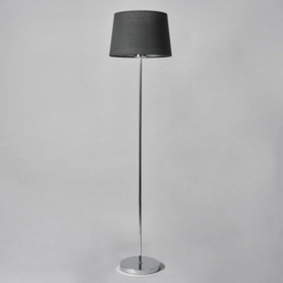 Mira Floor Lamp with Black Shade, Chrome - thumbnail 6