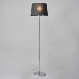 Mira Floor Lamp with Black Shade, Chrome - thumbnail 5