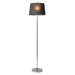Mira Floor Lamp with Black Shade, Chrome - thumbnail 4