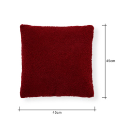 Really Soft Teddy Bear Fleece Cushion, Merlot - thumbnail 7