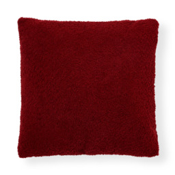 Really Soft Teddy Bear Fleece Cushion, Merlot - thumbnail 3