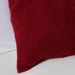 Really Soft Teddy Bear Fleece Cushion, Merlot - thumbnail 4