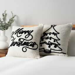 Christmas Tree Tufted Cushion, Natural - thumbnail 5