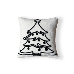 Christmas Tree Tufted Cushion, Natural - thumbnail 3