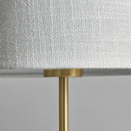 Stassy Tripod Feet Table Lamp with Light Grey Shade, Satin Brass - thumbnail 6