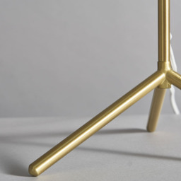 Stassy Tripod Feet Table Lamp with Light Grey Shade, Satin Brass - thumbnail 7