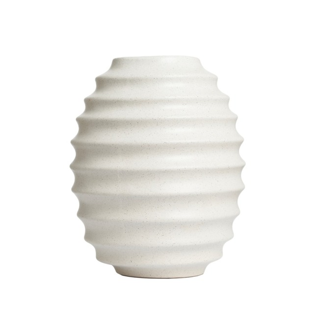 Large Beehive Style Ceramic Vase, Cream - image 1