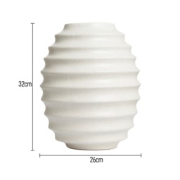 Large Beehive Style Ceramic Vase, Cream - thumbnail 6