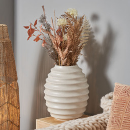 Large Beehive Style Ceramic Vase, Cream - thumbnail 7