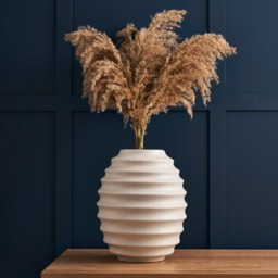 Large Beehive Style Ceramic Vase, Cream - thumbnail 3