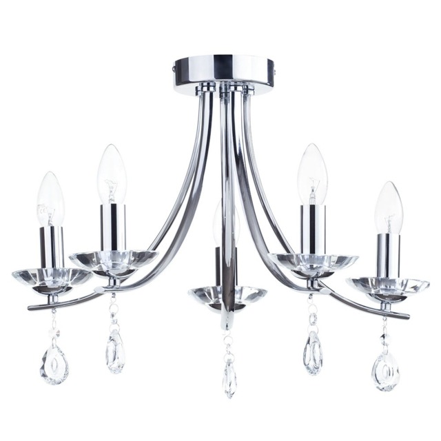 Bugsy Flush Ceiling Light, Chrome - image 1