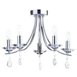 Bugsy Flush Ceiling Light, Chrome - thumbnail 1