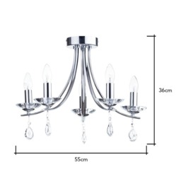 Bugsy Flush Ceiling Light, Chrome - thumbnail 8