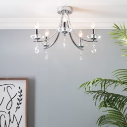 Bugsy Flush Ceiling Light, Chrome - thumbnail 7