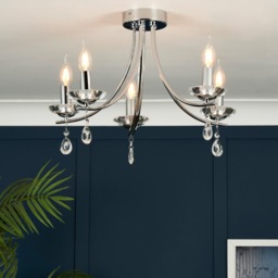 Bugsy Flush Ceiling Light, Chrome - thumbnail 3
