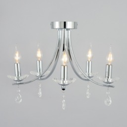 Bugsy Flush Ceiling Light, Chrome - thumbnail 4