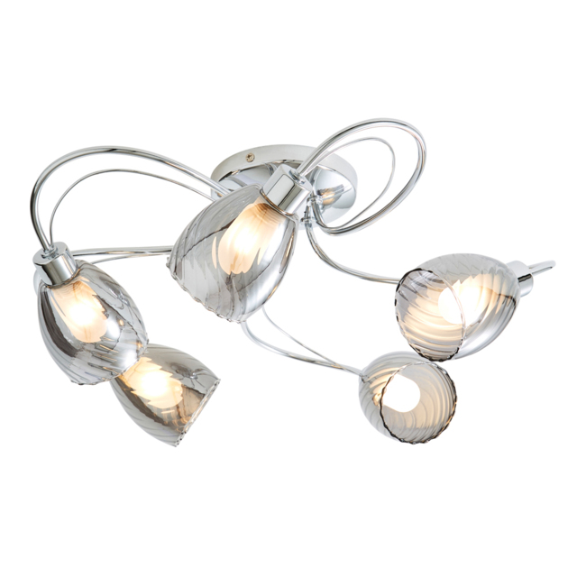 Arya Tangle Flush Bathroom Ceiling Light, Chrome - image 1