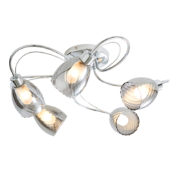 Arya Tangle Flush Bathroom Ceiling Light, Chrome - thumbnail 1