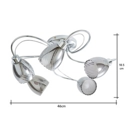 Arya Tangle Flush Bathroom Ceiling Light, Chrome - thumbnail 8