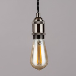 Industrial Style Black Cable Ceiling Pendant, Antique Pewter - thumbnail 6
