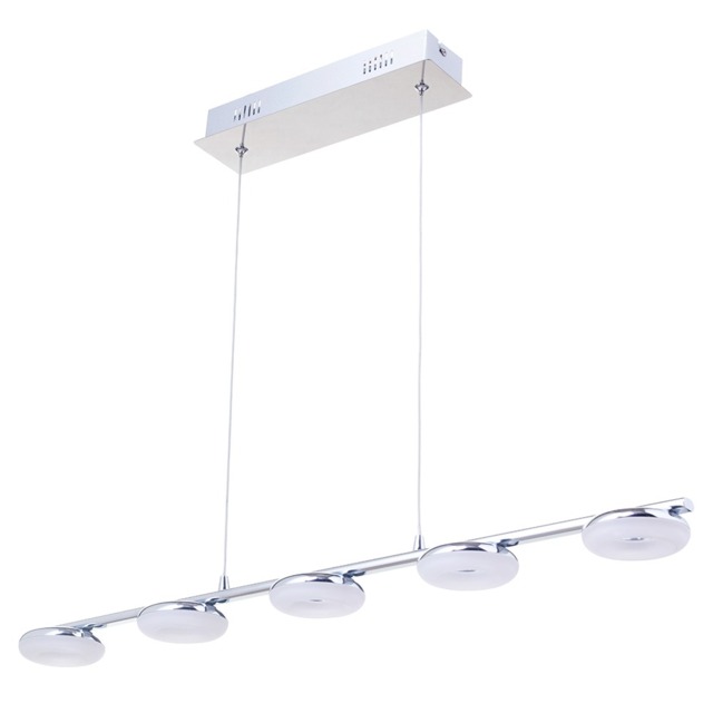 Cyan 5 Light LED Diner Pendant Bar, Chrome - image 1