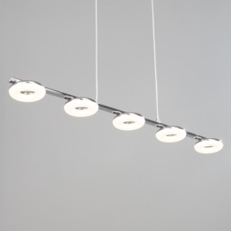 Cyan 5 Light LED Diner Pendant Bar, Chrome - thumbnail 5