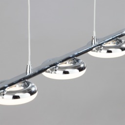 Cyan 5 Light LED Diner Pendant Bar, Chrome - thumbnail 7
