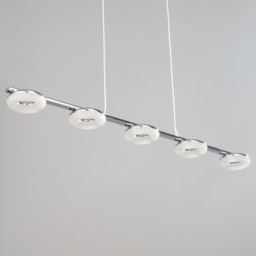 Cyan 5 Light LED Diner Pendant Bar, Chrome - thumbnail 6