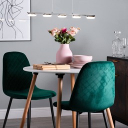 Cyan 5 Light LED Diner Pendant Bar, Chrome - thumbnail 3