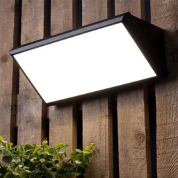 Sanday Outdoor LED Wedge Design Wall Light, Black - thumbnail 3