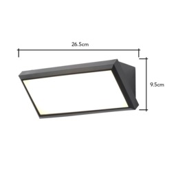 Sanday Outdoor LED Wedge Design Wall Light, Black - thumbnail 8
