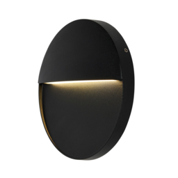 Orvi Outdoor LED 16cm Round Wall Light, Black - thumbnail 1