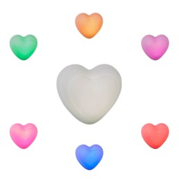 Glow Heart Colour Changing Night Light, White - thumbnail 8