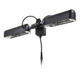 1600 Watt Twin Lamp Outdoor Parasol Radiant Heater, Black - thumbnail 1