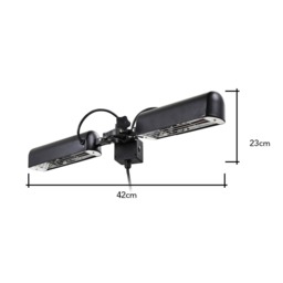 1600 Watt Twin Lamp Outdoor Parasol Radiant Heater, Black - thumbnail 8