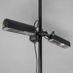 1600 Watt Twin Lamp Outdoor Parasol Radiant Heater, Black - thumbnail 5
