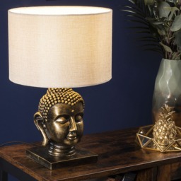 Buddha Table Lamp, Gold - thumbnail 4