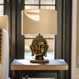 Buddha Table Lamp, Gold - thumbnail 3