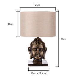 Buddha Table Lamp, Gold - thumbnail 9