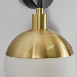 Sadie 2 Light Bathroom Wall Light, Black and Brass - thumbnail 6
