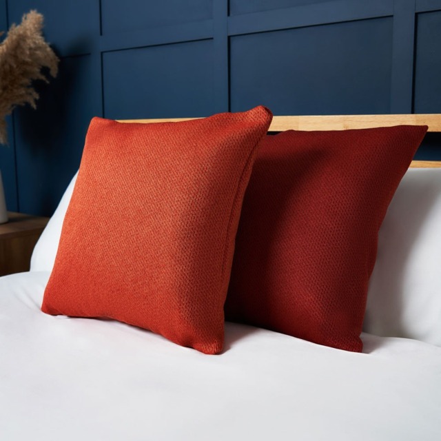Snow Fleece Cushion, Orange - image 1