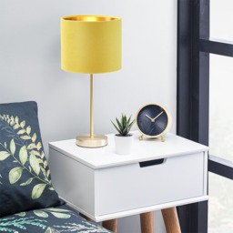 Velvet Table Lamp, Ochre and Brass - thumbnail 7