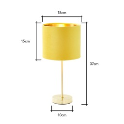 Velvet Table Lamp, Ochre and Brass - thumbnail 9