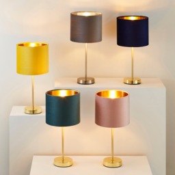 Velvet Table Lamp, Ochre and Brass - thumbnail 8