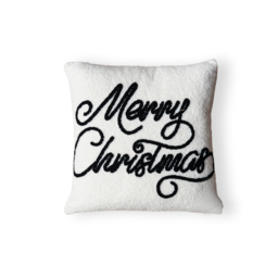 Merry Christmas Tufted Cushion, Natural - thumbnail 3