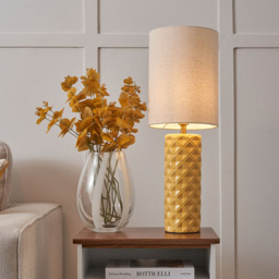 Halden Tall Ceramic Table Lamp, Yellow - thumbnail 4