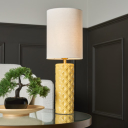 Halden Tall Ceramic Table Lamp, Yellow - thumbnail 3