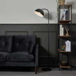 Travis Arc Floor Lamp, Matte Black - thumbnail 3